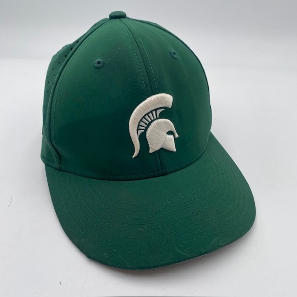 MSU Michigan‎ State Spartans Champro HC1 C-Fit Hat S-M Green Spartan Helmet Logo
